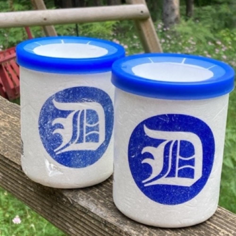 2 DETROIT Tigers Beverage Coozies Koozies Coolers Styrofoam Blue White